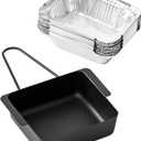 Grease Cup Drip Pan for Nexgrill 720-0830H 720-0830D 720-0896, Grease Tray Replacement Grill Catcher Drip Pan Box for 720-0882A 720-0888S 720-0898 for Cuisinart CGG-7400, 15pack Aluminum Foil Liner