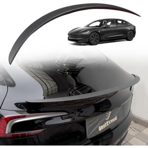 BestEvMod Rear Spoiler Wings Compatible with Tesla Refresh Model 3 Highland 2025 2024 OEM Style ABS Trunk Spoiler Lip Tail Wing Rear Trunk Lid Accessories (Matt Carbon Fiber)