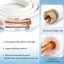 25 Ft Mini Split Line Set 3/8" & 1/4" O.D. Copper Pipes Tubing with Flared Nuts and 3/8" Thickened PE Insulated Coil Kit for Mini Split Air Conditioner & Heat System