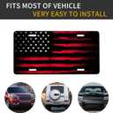 3 x Front License Plate Cover Car Decor Accessory Aluminum Metal Rust-Proof US Car Plate Novelty Vanity Tag Cover with 4 Holes for Men Women 6 * 12 in - Black Red American Flag