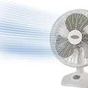 Lasko 16" Oscillating Portable Performance Table Fan for Home with 3 Speeds, Tilt-Back Fan Head, Carry Handle, White, 2506