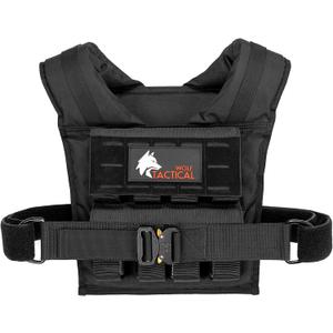 WOLF TACTICAL Weighted Training Vest - Weighted Vest Men Strength Training Weight Vests Workout Vest Weight Vest for Men (35 LB, Black)
