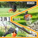 Cordless Weed Wacker Battery Powered Weed Eater with 2 Battery and Charger, 21V Electric Grass Trimmer with Metal Blade, 3 in 1 Stringless Weed Trimmer, Brush Cutter, Edger for Lawn Yard
