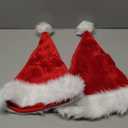 Santa Hat for Adult Christmas Hats Unisex Holiday Red Velvet Double Layer Comfort Xmas Hat for New Year Festive Party 2pc