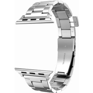 Slim Metal Band Compatible with Apple watch bands 49mm 46mm 45mm 44mm 42mm 41mm 40mm 38mm, No Tool needed Stainless Steel Chain Strap for iWatch Bracelet (Silver)