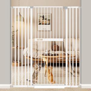71 inch Extra Tall Cat Pet Gate, 29.80"-45.6" Wide Gate for Cats, Pressure Mounted No Drilling Pet Gate Walk Through Indoor for Doorways, White