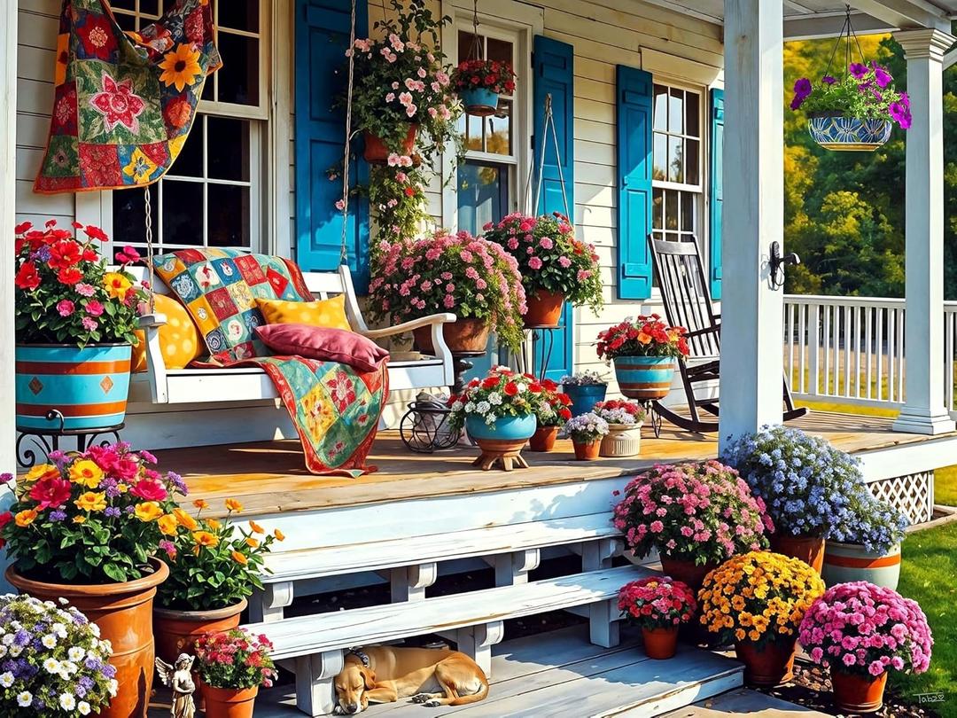 Springbok Front Porch 1000 Piece Jigsaw Puzzle for Adults - Unique Cut Pieces 