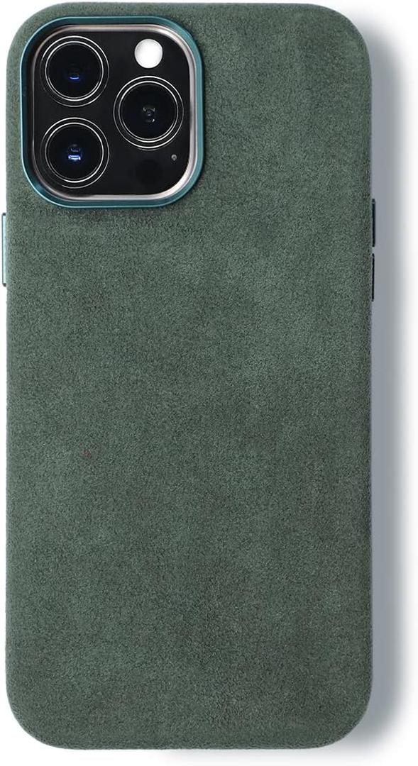 ALMA Alcantara Phone Case for iPhone 12 Series (12 Pro Max, Forest Green) (12 Pro Max, Forest Green)