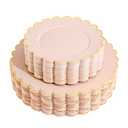 LIYH 30 Pcs Pink Plastic Plates with Gold Disposable Plates Includes 30 Dinner 10.25" " for Baby Shower, Weddings, Parties, Birthday