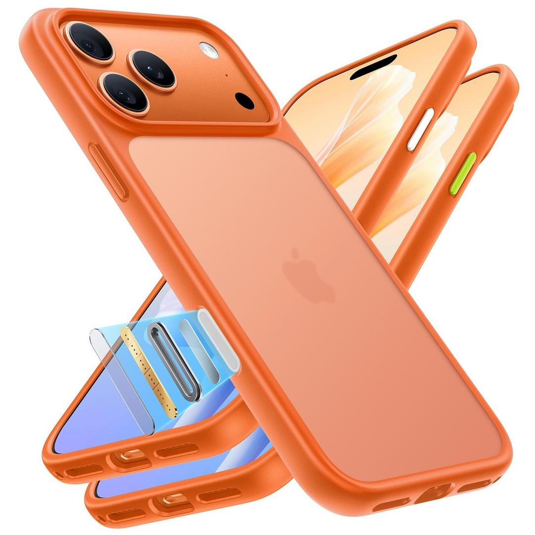 for iPhone 17 Pro Max Case, Beyond Military-Grade Protection, Camera Control Button, DIY Buttons, Translucent Matte Slim Thin Shockproof Hard Back Anti-Scratch case for iPhone 17 Pro Max, Cosmic Orange