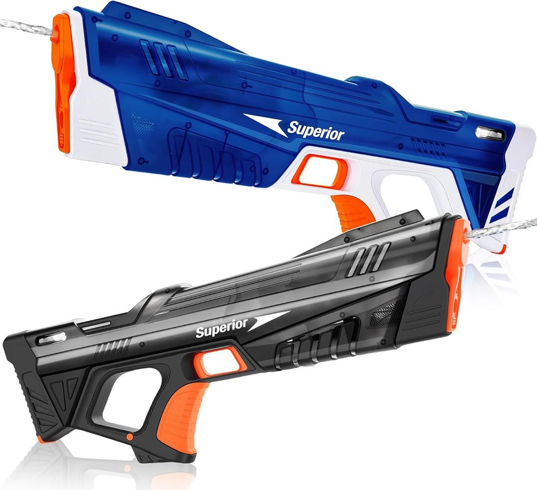 2Packs Electric Water Gun for Kids & Adults, Automatic Fill Up, Powerful Squirt Guns with 25 FT Long Range, Summer Outdoor Pool Beach Water Pistol/Blaster Toys