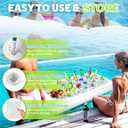 Large Inflatable Ice Serving Bar for Food, Drinks, Salad, Floating Buffet Cooler Tray with Drain Plug for Pool Party, BBQ, Picnic, Camping, Beach, and Outdoor Supplies, 51.5"L x 24.5"W x 4.5"H