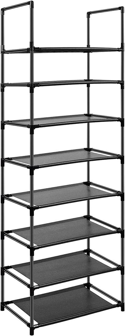 8 Tier Metal Sturdy Shoe Rack for Entryway/Closet, Stores 16-20 Pairs of Shoes, Multi-use Shelf Organizer for Space Saving Storage