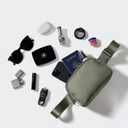 Unisex Mini  , Adjustable Strap Nylon Cross Body Sling Bag for Workout, Running, Traveling, Hiking. (Two Way Plastic Zipper, Grey Sage)