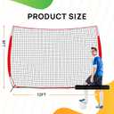 12x9 ft Barricade Backstop Net, Sports Barrier Net, Multi-Sport Backstop Net with Carry Bag - Baseball, Softball, Lacrosse, Soccer, Basketball, Tennis - Protective Screen for Practice
