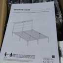 Rolanstar Full Size Bed Frame with Charging Station, LED Full Bed Frame with Wood Storage Headboard, Platform Bed with Metal Slats & Under Bed Storage, No Box Spring Needed, Noise Free, Black Oak
