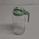 64 oz Glass Pitcher with Lid, Large Wide Mouth Mason Jar with Pour Spout, Green Sun Tea Glass Jar for Outside, Drink Pitcher Great for Drink, Cold Beverages and Breast Milk