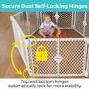 Toddleroo by North States - Superyard Duo Extra Wide Baby Gate & Play Yard: 6 Panel Playpen - Included Wall Mount Kit - Made in USA - 38.5 to 201 Inches W - 26 Inches T - Light Gray
