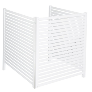 WEEDING 3-Panel White Modern Vinyl Privacy Fence, 36" W x 45" H, Air Conditioner & Trash Can Enclosure
