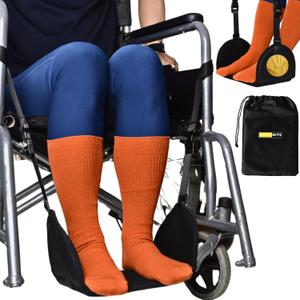 Wheelchair Footrest Hammock, Anti Squeeze Leg Rest for Wheelchair, Foot Sling for Foot Rest Replacement Adjustable Height, Leg Support Hammock w/Soft Base, Wheel Chair Essential Accessories