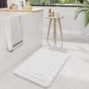 Arotive Memory Foam Bathroom Rug Mat 47x17, Ultra Soft and Absorbent Bath Mat, Machine Wash Dry, Comfortable Bath Rug Carpet for Bathroom Floor, Tub and Shower, Ivory