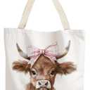 Canvas Tote Bag Aesthetic,Zoon Cow Dog Cat Tote Bag,Gifts for Women Canvas Tote Bags