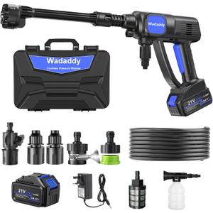 Cordless Power Cleaner, 1250 PSI Portable Battery Powered Cleaning Tool with Brushless Motor, Self-Priming System & Lightweight Design for Cars, RVs, Patios, Fences, Garden & Camping