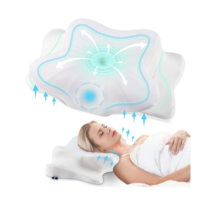 DONAMA Cervical Pillow for Neck and Shoulder,Contour Memory Foam Pillow,Ergonomic Neck Support Pillow for Side Back Stomach Sleepers with Pillowcase