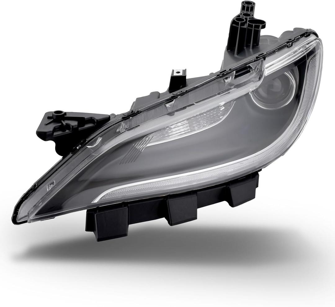 Headlights Assembly Compatible with 2015-2017 Chrysler 200,Headlamp w/LED DRL Chrome Trim 8 pins Driver Side Replacement CH2502293 68284782AA