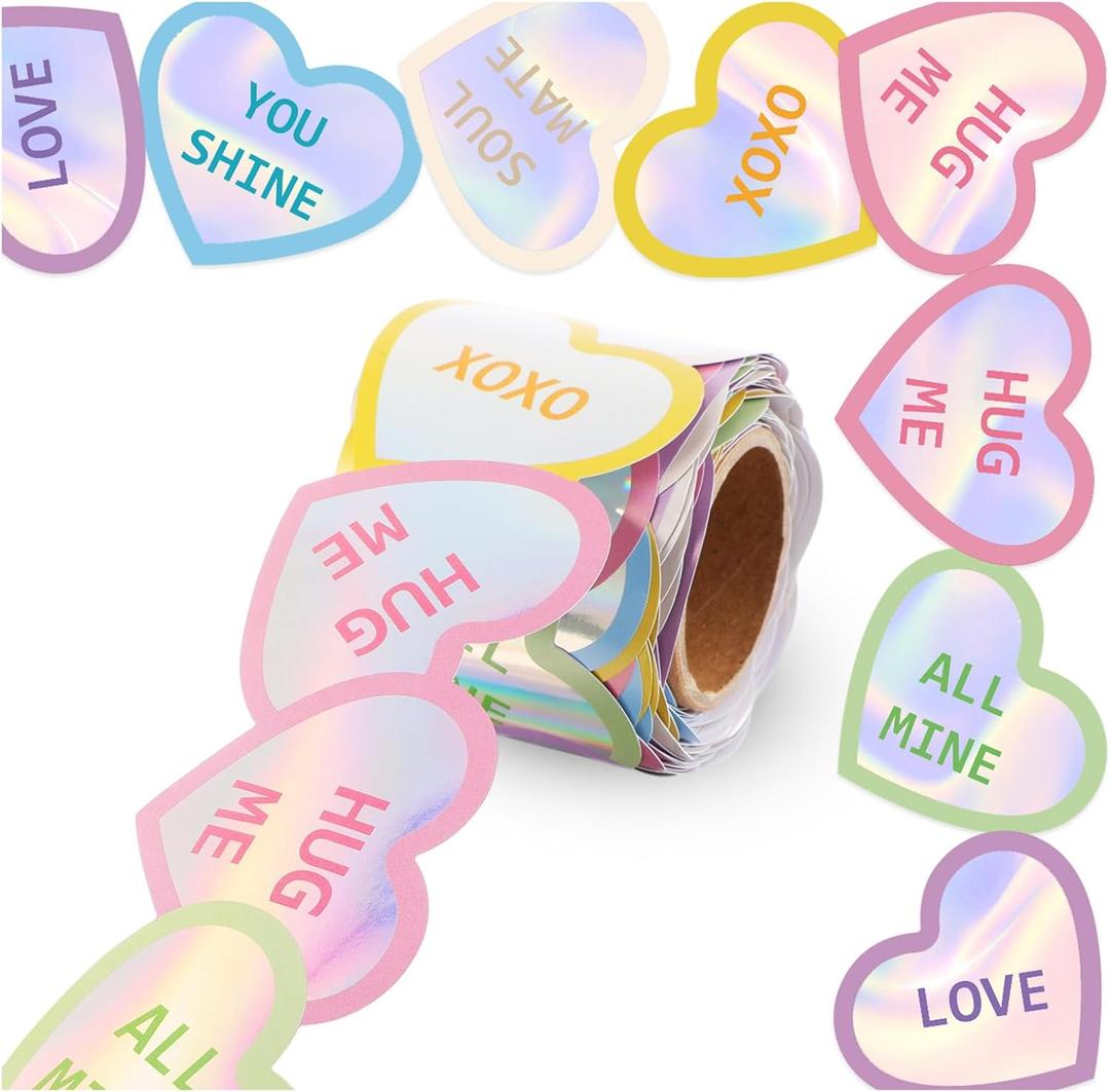 Fuutreo 32.8 ft Valentine Heart Bulletin Board Borders Conversation Heart Bulletin Border Decoration Office Scalloped Trim for School Fiesta Valentine Wedding Party Classroom Decoration (Multicolor)