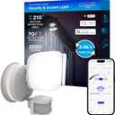 Enbrighten Vibe Smart LED Security Light, Motion Activated, Dual Head, ETL Listed, UV Resistant, 2500 Lumens, 4000K, Works with Alexa, Google Home, White, 58242