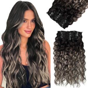 70g Seamless Clip in Hair Extensions Real Human Hair(wave) (#1BT1B, 12inch) 70g Seamless Clip in Hair Extensions Real Human Hair(wave) (#1BT1B, 12inch)
