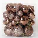 Christmas Ornaments Set with 36pcs Shatterproof Christmas Tree Decorations Multi-Size Christmas Ball Ornaments with 7 Styles Brown