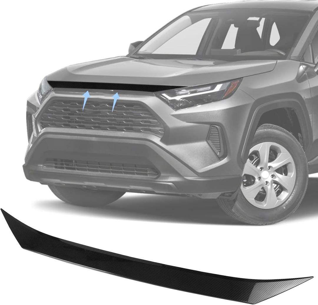 RAV4 Hood Bug Deflector Compatible with Toyota RAV4 LE/XLE 2019 2020 2021 2022 2023 2024 Low Profile Bug Hood Shield,Front Bumper Stone Guard Protection,Carbon Fiber Look Front Bonnet Cover