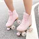 Roller Skates for Women or Men with Height Adjustable Rubber Stoppers Retro Suede Quad Roller Skates for Outdoor and Indoor Size 8