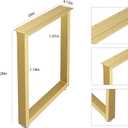 Metal Table Legs 28 inch Height x 24 inch Wide with Adjustable Protector Feet, Heavy Duty Metal Furniture Legs for Coffee Table, Cocktail Table, Square Tube Leg (Bear Up to 800lb), Gold, Set of 2, H28" W24"