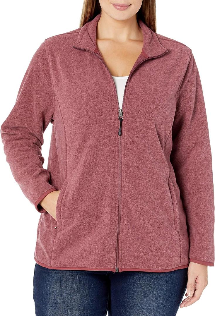 Amazon Essentials Women's Full-Zip Polar Fleece Jacket - Discontinued Colors (X-Large, Burgundy Heather)