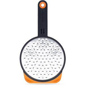 Dreamfarm Ograte Two-Sided Coarse Food & Vegetable Speed-Grater with Non-Slip Bowl Hook & Foot - 6mm Coarse Grater, Orange (Blade: 6mm | Length: 25.0cm)