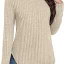 Long Sleeve Shirts for Women Fall Sweaters Lightweight Casual Crew Neck Tunic Tops (XL)