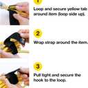 Selfie Straps by Wrap-It Storage, 9-inch (10-Pack), Black - Stretchy Hook and Loop Cord Organizer that Stays Attached to Cord for Electrical Cable Management and Organization