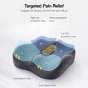 SOOPII Seat Cushion for Office Desk Chair, Memory Foam,Sciatica and Tailbone Pain Relief Cushion, Coccyx Cushion for Wheelchair, Desk Chairs, Cars, Large (Grey)