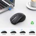 TECKNET Wireless Mouse (2.4G & BT5.0/3.0) Silent 4800 DPI Computer USB A & Bluetooth Mouse 6 Buttons, Wide Compatibility - Grey