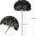 Black Silk Hydrangea Heads Artificial Flowers Heads with Stems for Home Wedding Decor,Pack of 10(Black)