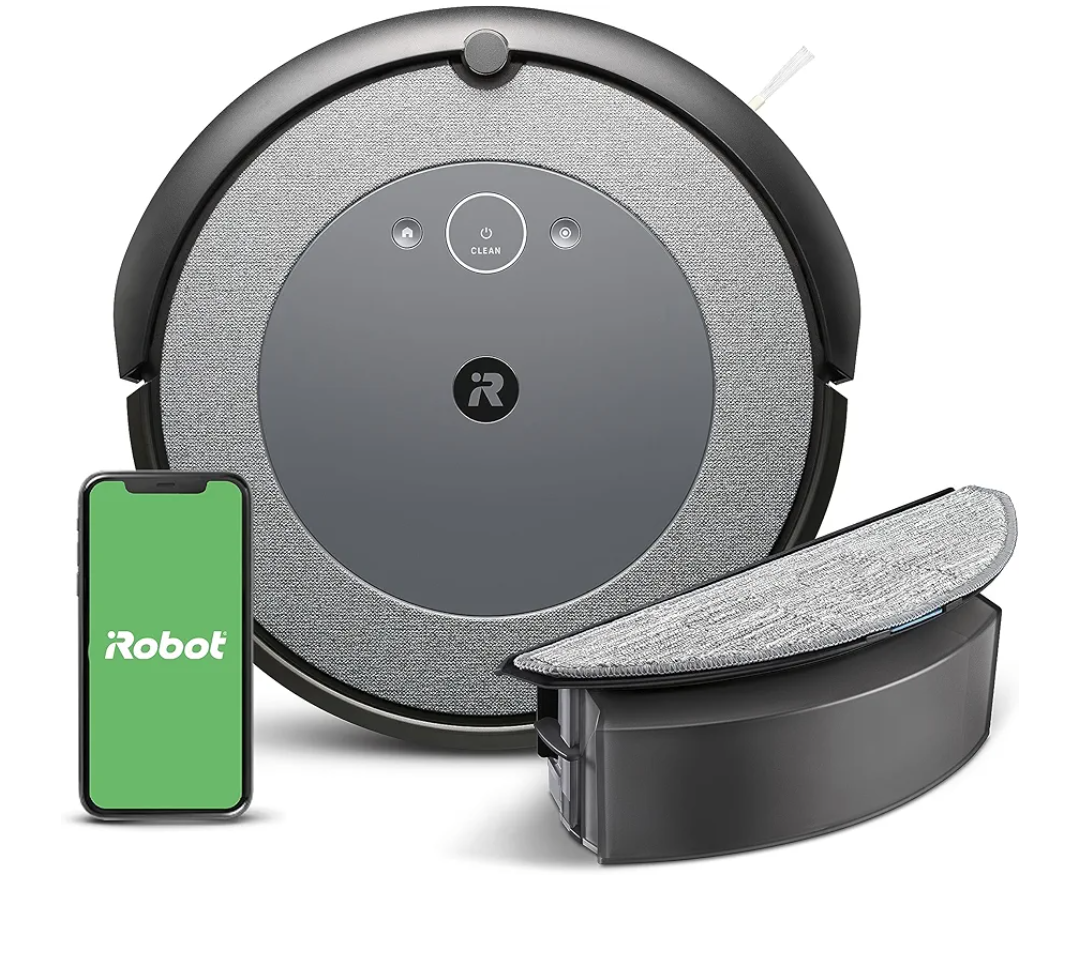 iRobot Roomba Combo i5 Robot Vacuum & Mop - Clean by Room with Smart Mapping, Works with Alexa, Personalized Cleaning Powered OS, Ideal for Pet Hair, Carpet and Hard Floors