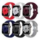 (6 Pack) Sport Band Compatible with Apple Watch Bands 38mm 40mm 41mm 42mm 44mm 45mm, Soft Silicone Replacement iwatch Strap Bands Compatible for Apple Watch Series 6 5 4 3 2 1 SE Men Womens (42mm/ 44mm/ 45mm S/ M, Red/ White/ Wine Red/ Midnight Blue/ Black/ Gray