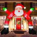 Christmas Archway Inflatable, 11 Ft Santa Blow Up Arch with LED Light Christmas Inflatables Outdoor Decorations, Xmas Blow Up Decor for Lawn Home Party Yard Garden Dcor