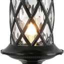 NLIEOPDA Industrial Exterior Lamp Post Lighting Fixture Waterproof Post Light Outdoor with 3-Inch Pier Mount Base, Water Glass Lampshade 60W E26 Retro Outdoor Pillar Light for Yard, Porch, Patio