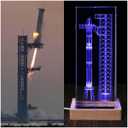 SpaceX Starship Collector's Crystal Lamp, 3D Laser-Etched Rocket Night Light, Ultimate Gift for Space Enthusiasts, Sci-Fi Fans & Mars Dreamers (Large)