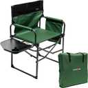 SUNNYFEEL Camping Directors Chair, Heavy Duty,Oversized Portable Folding Chair with Side Table, Pocket for Beach, Fishing,Trip,Picnic,Lawn,Concert Outdoor Foldable Camp Chairs (Green)