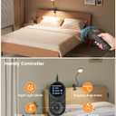 Glocusent 72 LED Clip on Lamp with Remote, Reading Light with Amber Ring, 3 Colors & 5 Dimmable Bed Lamp, 30/60-Min Auto Off Timer, Clamp Light for Headboard/Dorm/Bunk (Black)